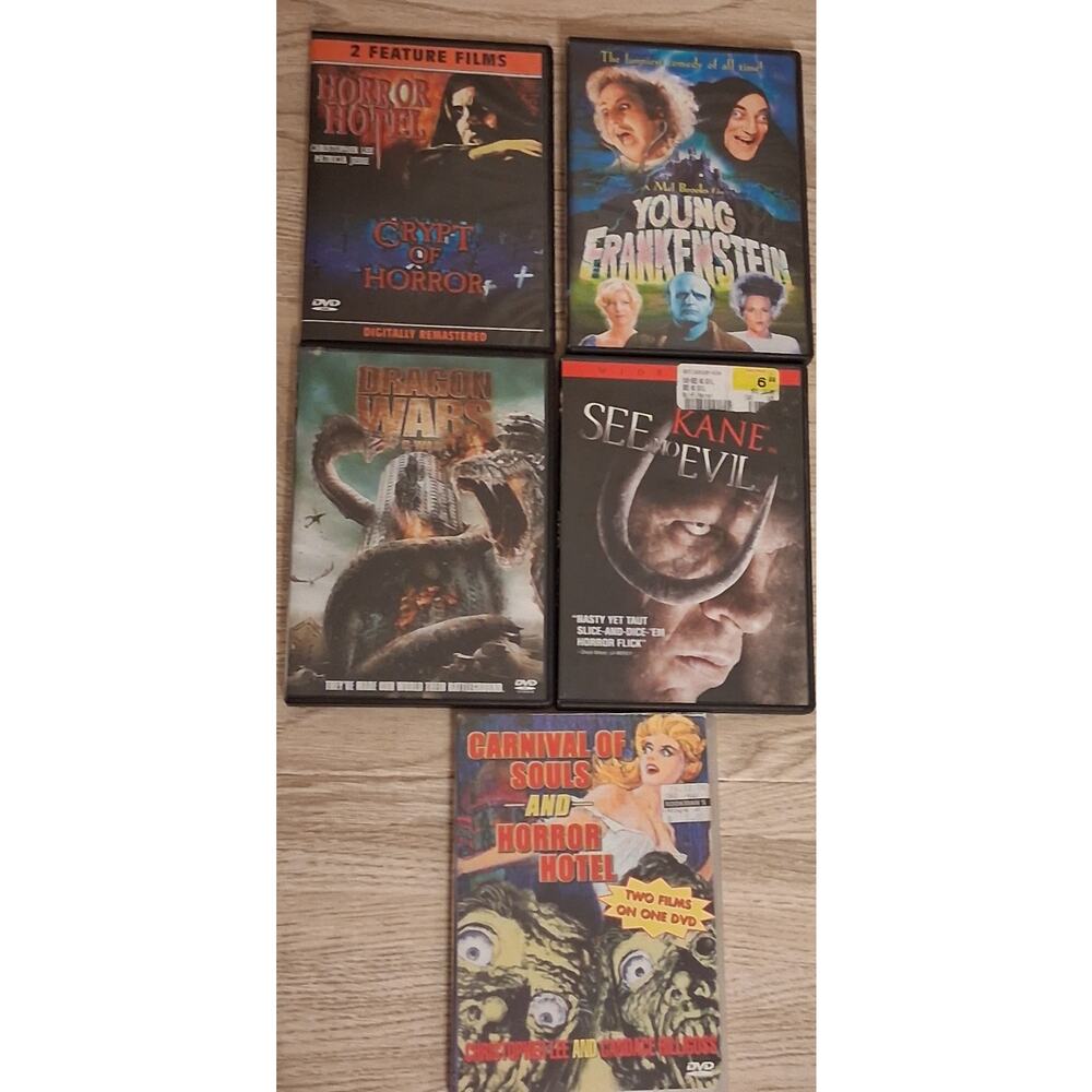 Lot Of 5 Horror DVDS Pre-owned Untested Movies Discs Scary Monster Alien